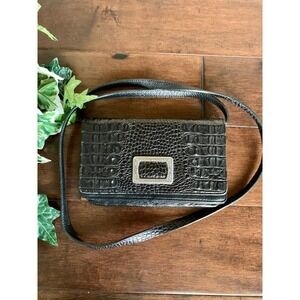 Brighton black leather small crossbody bag